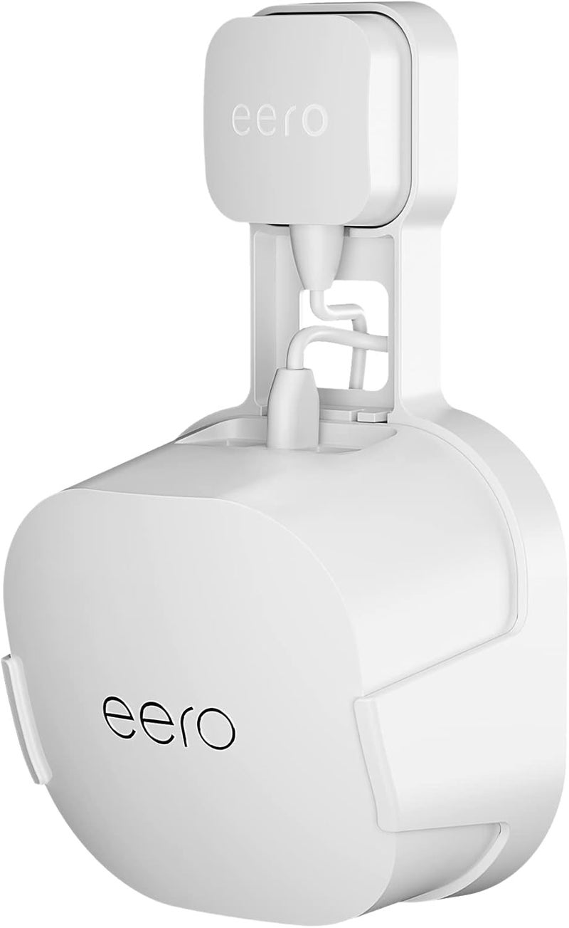 COOLWUFAN Outlet Wall Mount Holder for eero 6 or eero 6+ mesh Wi-Fi System [NOT Fit for eero mesh], No Messy Wires, Easy to Install Mount Holder for eero 6 & eero 6+ mesh Wi-Fi System (1 Pack) - Image 1